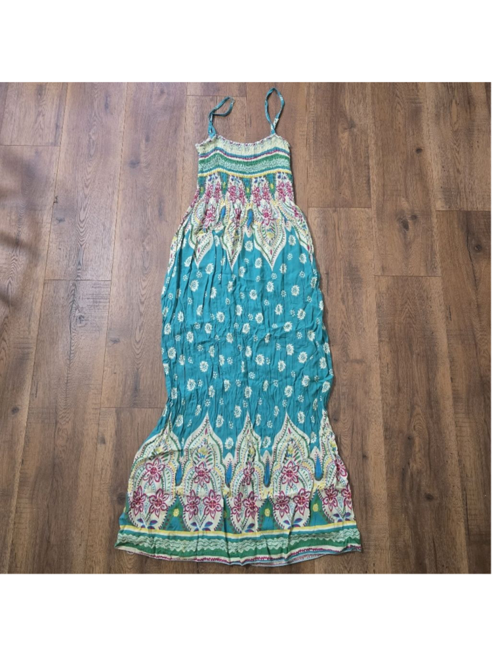 Women's ISLA Bonita Teal Multicolor Maxi Dress